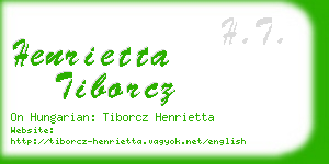 henrietta tiborcz business card